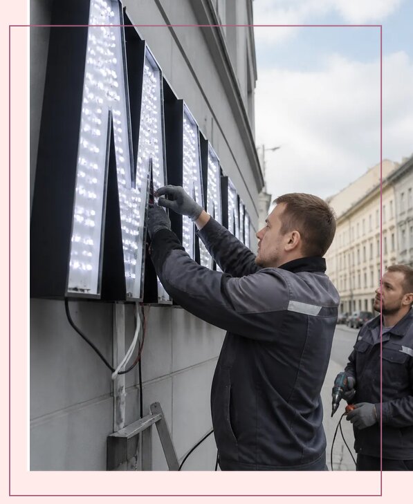 Изготовление и монтаж светодиодных LED вывесок в Перми