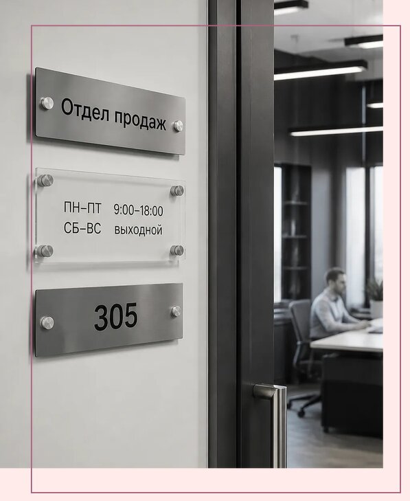 Офисные таблички на дверь в Перми по цене от 5248 р. | Аванза-Прм